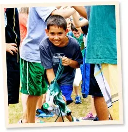 Parents and campers enjoying time together at Chestnut Lake Camp