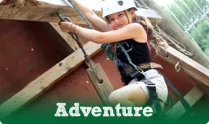Adventure video button highlighting outdoor activities at Chestnut Lake Camp in Pennsylvania