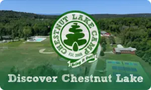 Discover Chestnut Lake Camp video button introducing the overnight summer camp experience